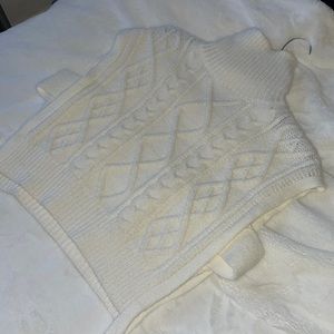 Brand new, never worn before white cozy knit sleeveless top
